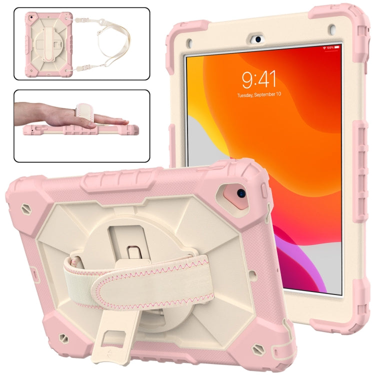 Contrast Color Robot Shockproof Silicon + PC Protective Case with Holder & Shoulder Strap For iPad 9.7 (2018) & (2017) / Air 2 / Air