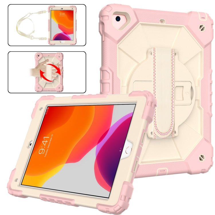 Contrast Color Robot Shockproof Silicon + PC Protective Case with Holder & Shoulder Strap For iPad 9.7 (2018) & (2017) / Air 2 / Air