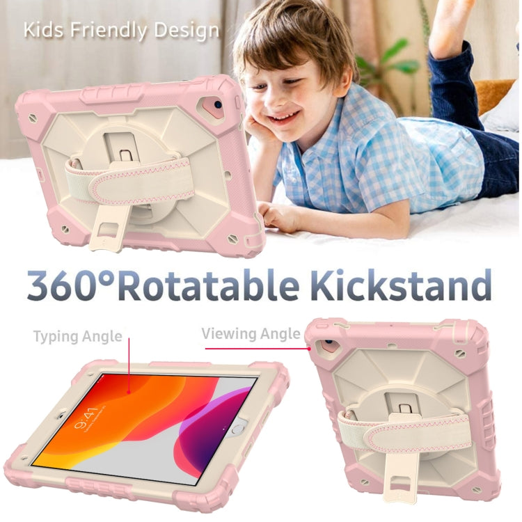 Contrast Color Robot Shockproof Silicon + PC Protective Case with Holder & Shoulder Strap For iPad 9.7 (2018) & (2017) / Air 2 / Air