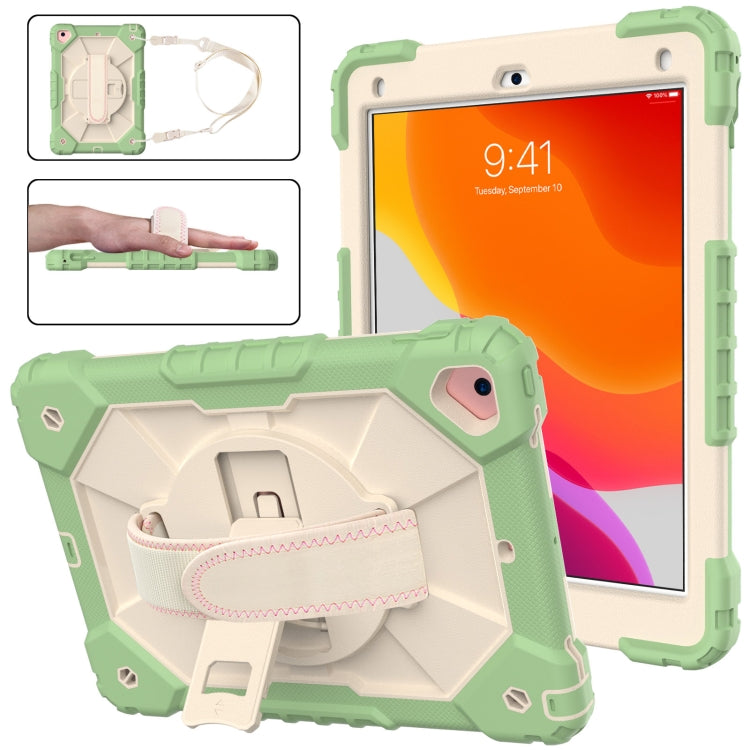 Contrast Color Robot Shockproof Silicon + PC Protective Case with Holder & Shoulder Strap For iPad 9.7 (2018) & (2017) / Air 2 / Air