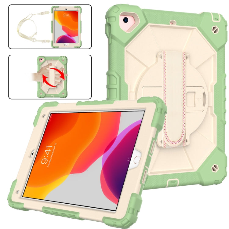 Contrast Color Robot Shockproof Silicon + PC Protective Case with Holder & Shoulder Strap For iPad 9.7 (2018) & (2017) / Air 2 / Air
