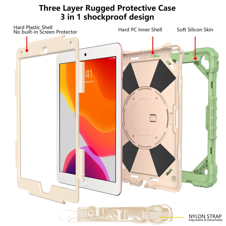 Contrast Color Robot Shockproof Silicon + PC Protective Case with Holder & Shoulder Strap For iPad 9.7 (2018) & (2017) / Air 2 / Air