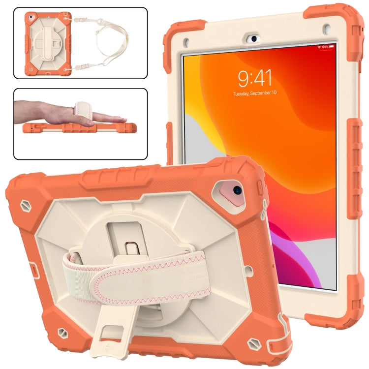 Contrast Color Robot Shockproof Silicon + PC Protective Case with Holder & Shoulder Strap For iPad 9.7 (2018) & (2017) / Air 2 / Air