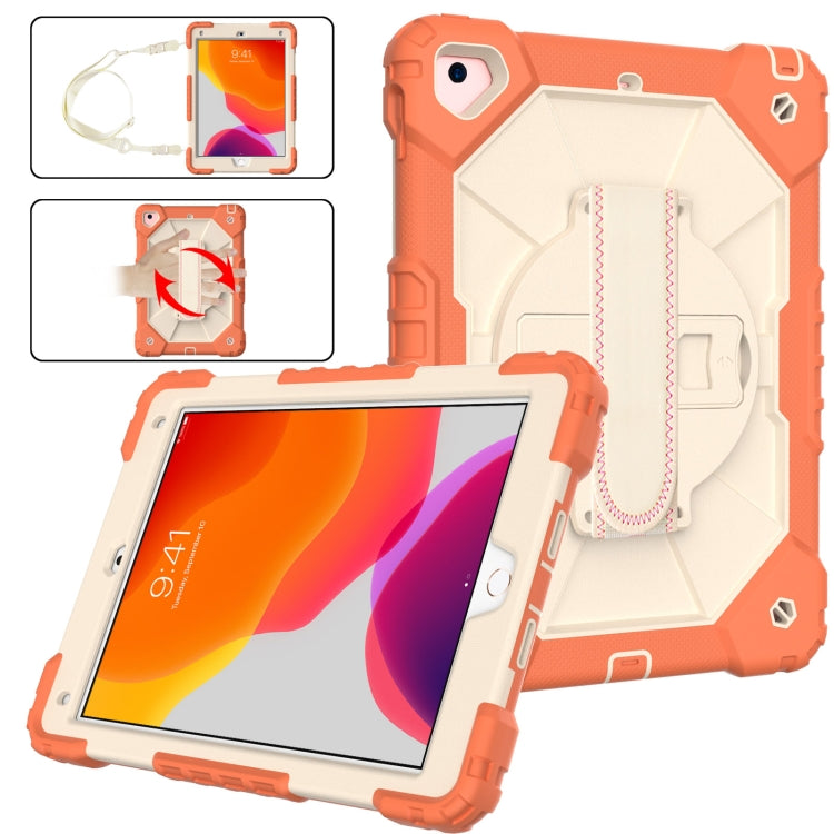 Contrast Color Robot Shockproof Silicon + PC Protective Case with Holder & Shoulder Strap For iPad 9.7 (2018) & (2017) / Air 2 / Air