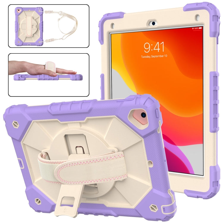 Contrast Color Robot Shockproof Silicon + PC Protective Case with Holder & Shoulder Strap For iPad 9.7 (2018) & (2017) / Air 2 / Air