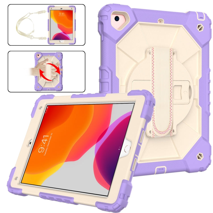 Contrast Color Robot Shockproof Silicon + PC Protective Case with Holder & Shoulder Strap For iPad 9.7 (2018) & (2017) / Air 2 / Air