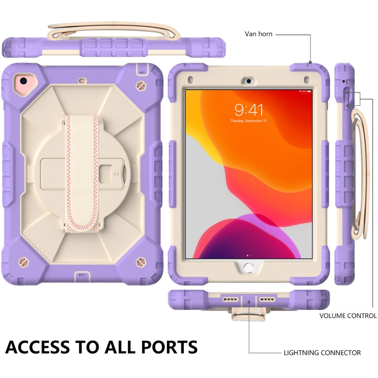 Contrast Color Robot Shockproof Silicon + PC Protective Case with Holder & Shoulder Strap For iPad 9.7 (2018) & (2017) / Air 2 / Air