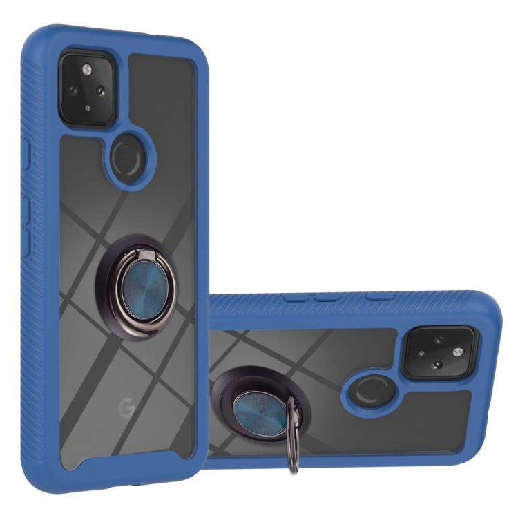 For Google Pixel 5A 5G Starry Sky Solid Color Series Shockproof PC + TPU Protective Case with Ring Holder & Magnetic Function