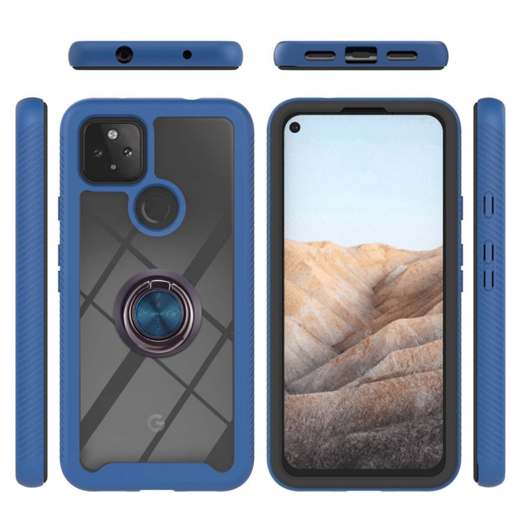 For Google Pixel 5A 5G Starry Sky Solid Color Series Shockproof PC + TPU Protective Case with Ring Holder & Magnetic Function