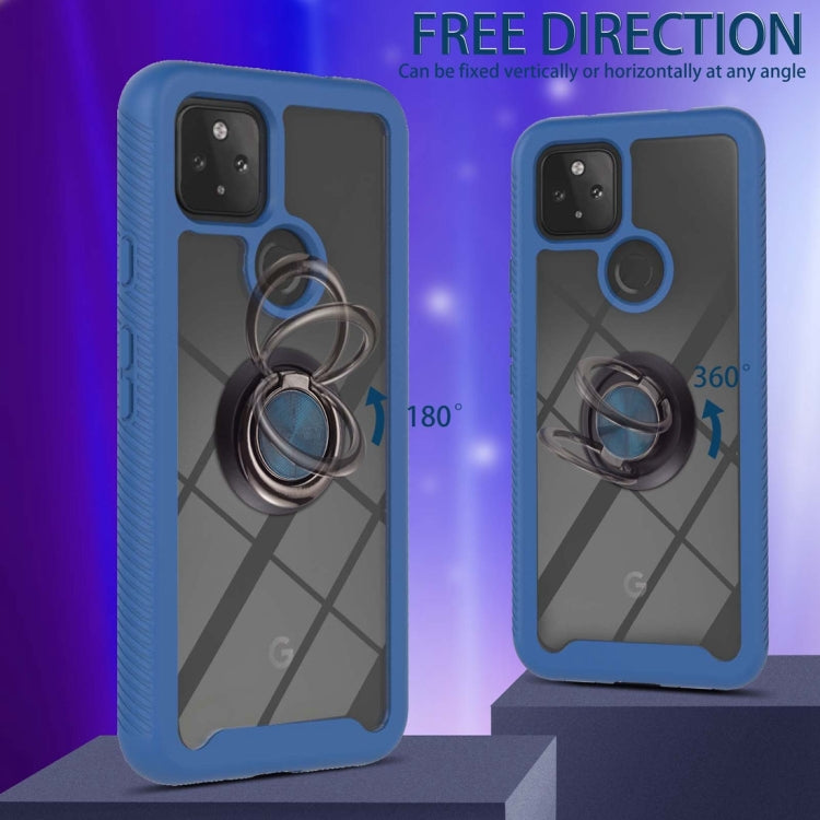 For Google Pixel 5A 5G Starry Sky Solid Color Series Shockproof PC + TPU Protective Case with Ring Holder & Magnetic Function