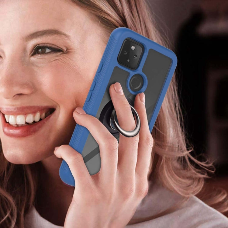 For Google Pixel 5A 5G Starry Sky Solid Color Series Shockproof PC + TPU Protective Case with Ring Holder & Magnetic Function