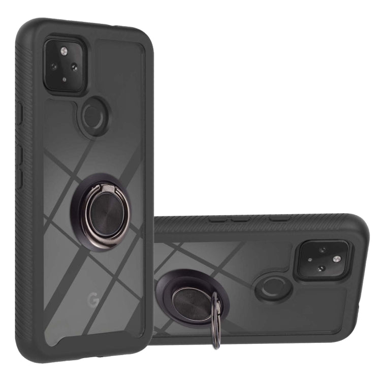 For Google Pixel 5A 5G Starry Sky Solid Color Series Shockproof PC + TPU Protective Case with Ring Holder & Magnetic Function