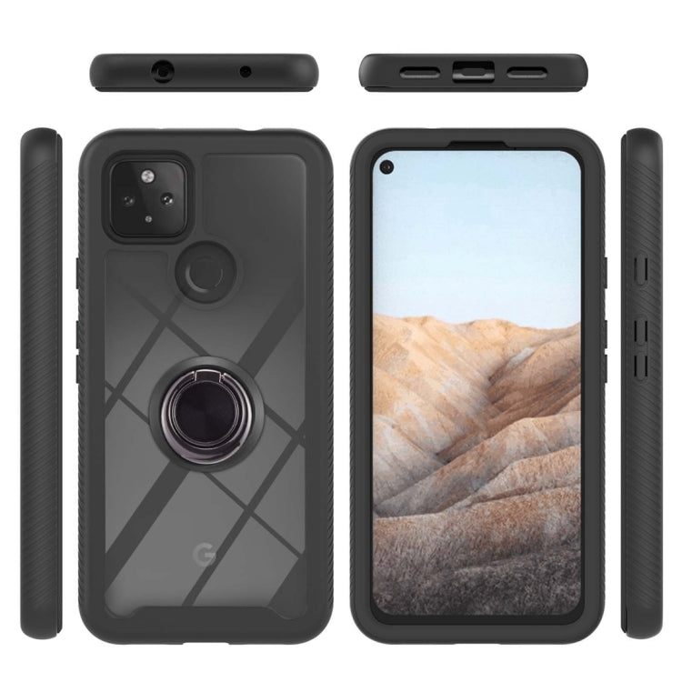 For Google Pixel 5A 5G Starry Sky Solid Color Series Shockproof PC + TPU Protective Case with Ring Holder & Magnetic Function