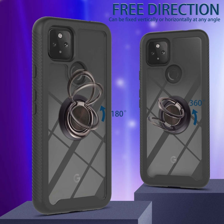 For Google Pixel 5A 5G Starry Sky Solid Color Series Shockproof PC + TPU Protective Case with Ring Holder & Magnetic Function