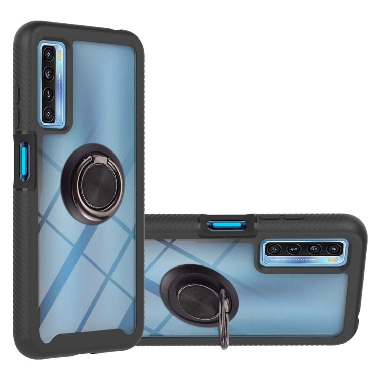 For TCL 20S Starry Sky Solid Color Series Shockproof PC + TPU Protective Case with Ring Holder & Magnetic Function