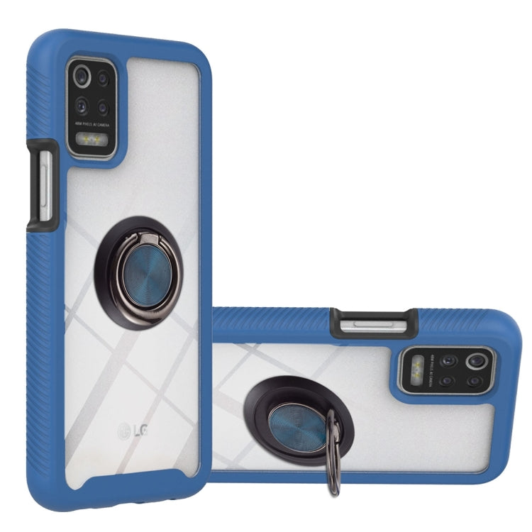 For LG K42 / K52 / Q52 / K62 / Q62 Starry Sky Solid Color Series Shockproof PC + TPU Protective Case with Ring Holder & Magnetic Function