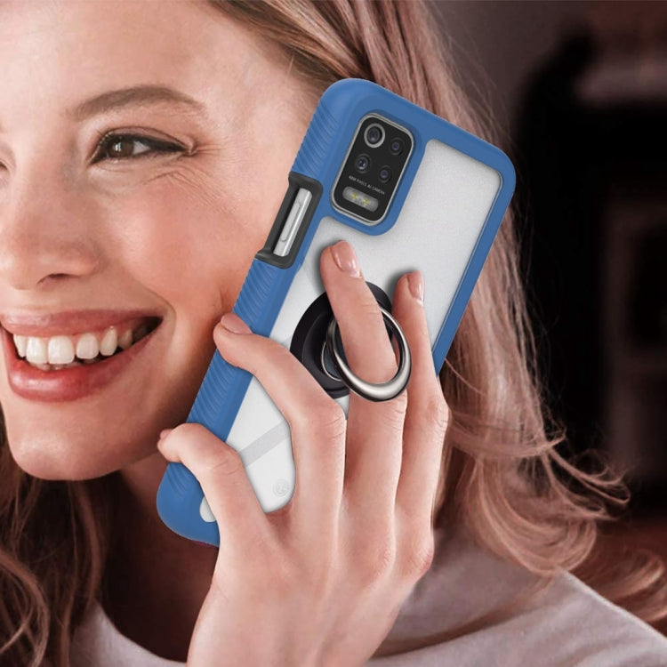 For LG K42 / K52 / Q52 / K62 / Q62 Starry Sky Solid Color Series Shockproof PC + TPU Protective Case with Ring Holder & Magnetic Function