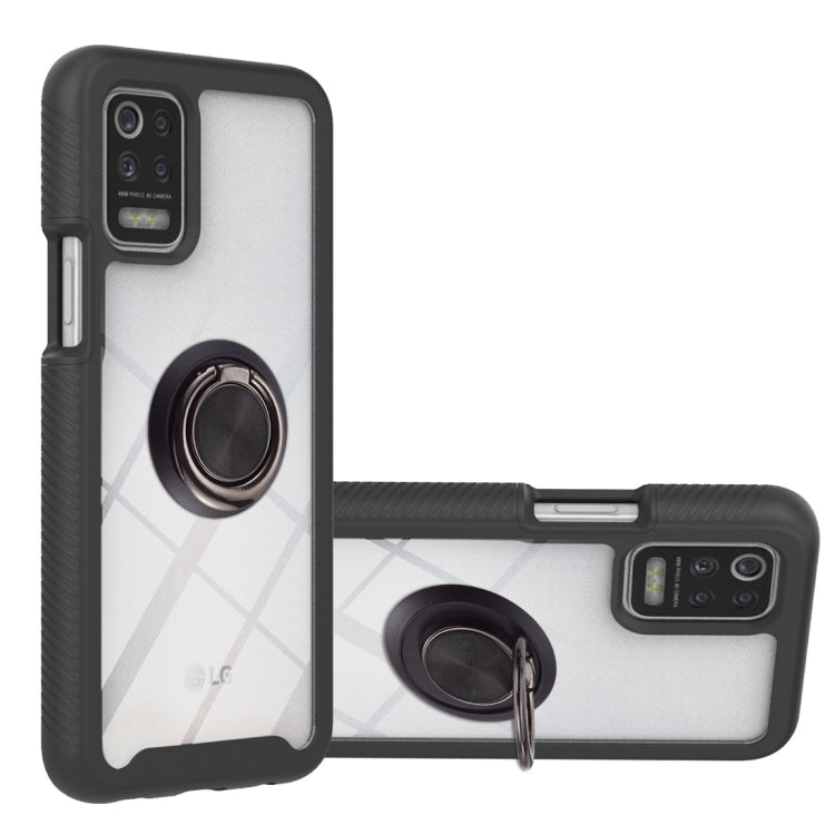 For LG K42 / K52 / Q52 / K62 / Q62 Starry Sky Solid Color Series Shockproof PC + TPU Protective Case with Ring Holder & Magnetic Function