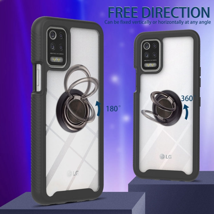 For LG K42 / K52 / Q52 / K62 / Q62 Starry Sky Solid Color Series Shockproof PC + TPU Protective Case with Ring Holder & Magnetic Function