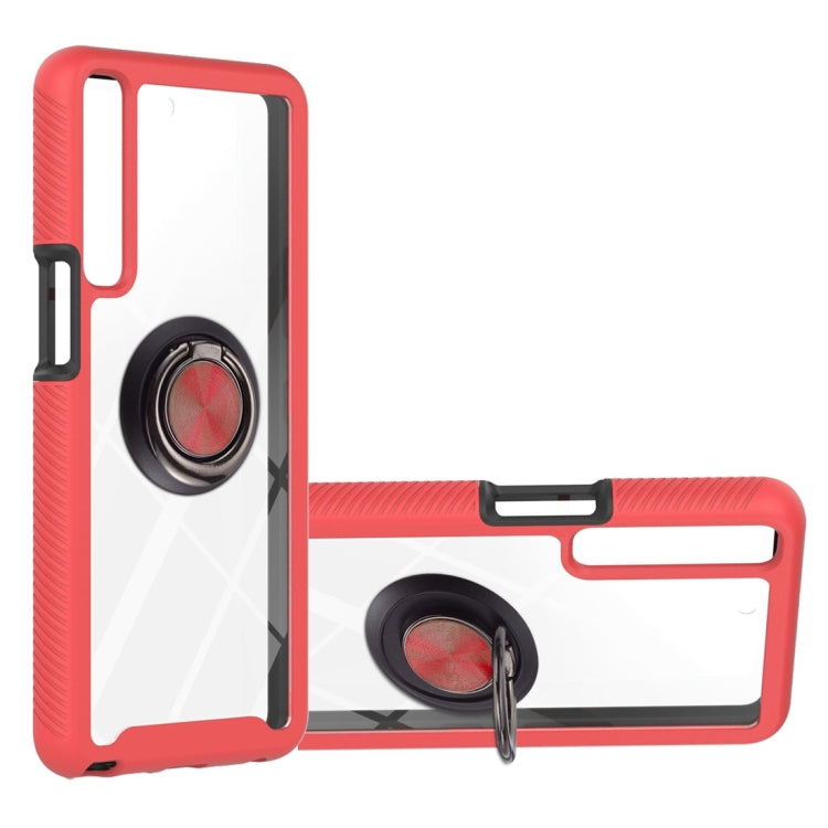 For LG Stylo 7 4G Starry Sky Solid Color Series Shockproof PC + TPU Protective Case with Ring Holder & Magnetic Function