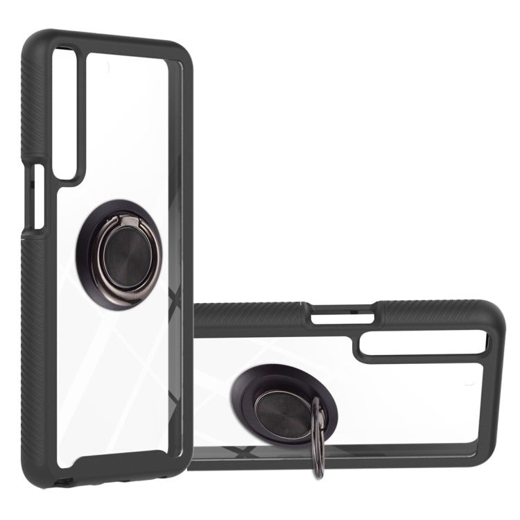 For LG Stylo 7 4G Starry Sky Solid Color Series Shockproof PC + TPU Protective Case with Ring Holder & Magnetic Function