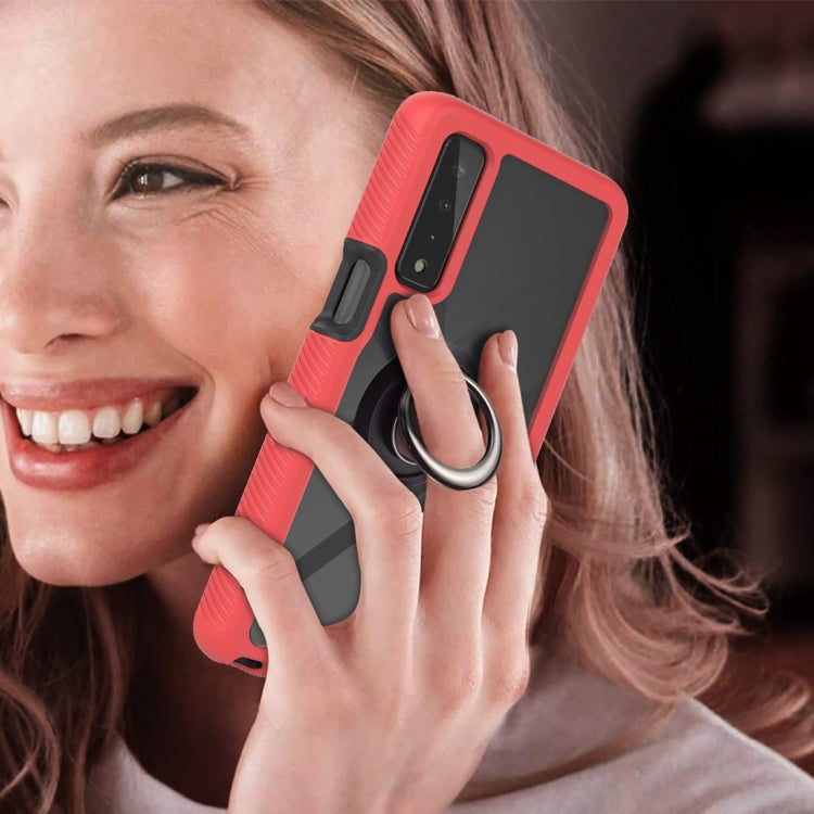 For LG Stylo 7 5G Starry Sky Solid Color Series Shockproof PC + TPU Protective Case with Ring Holder & Magnetic Function