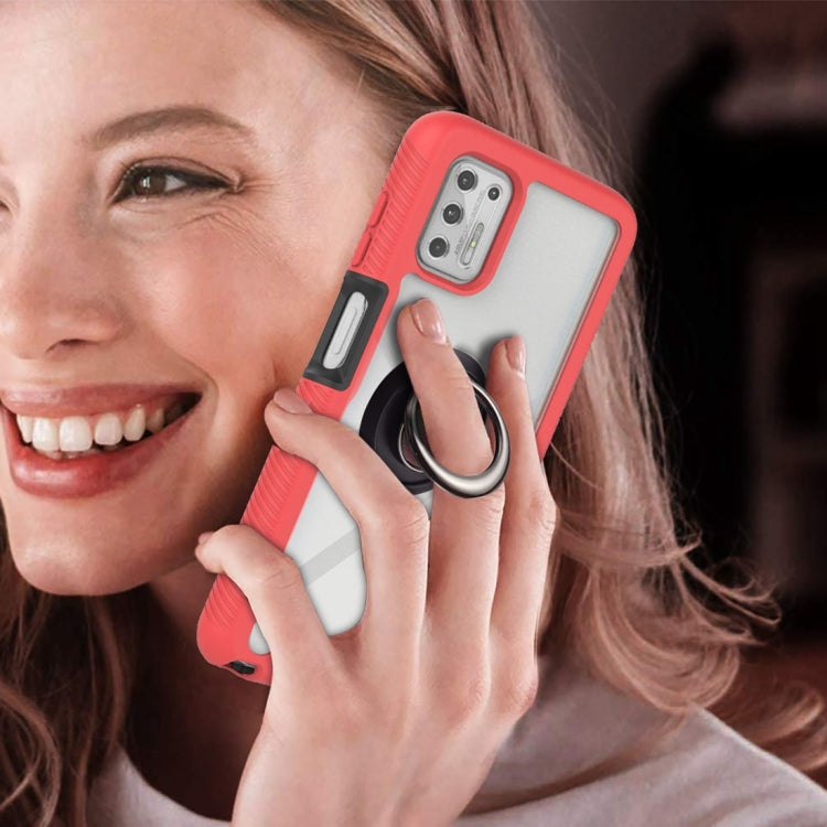 For Motorola Moto G Stylus 2021 Starry Sky Solid Color Series Shockproof PC + TPU Protective Case with Ring Holder & Magnetic Function