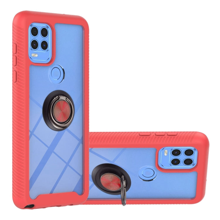 For Motorola Moto G Stylus 2021 5G Starry Sky Solid Color Series Shockproof PC + TPU Protective Case with Ring Holder & Magnetic Function