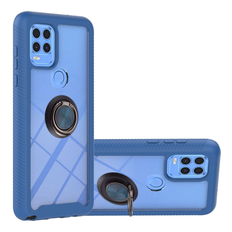 For Motorola Moto G Stylus 2021 5G Starry Sky Solid Color Series Shockproof PC + TPU Protective Case with Ring Holder & Magnetic Function