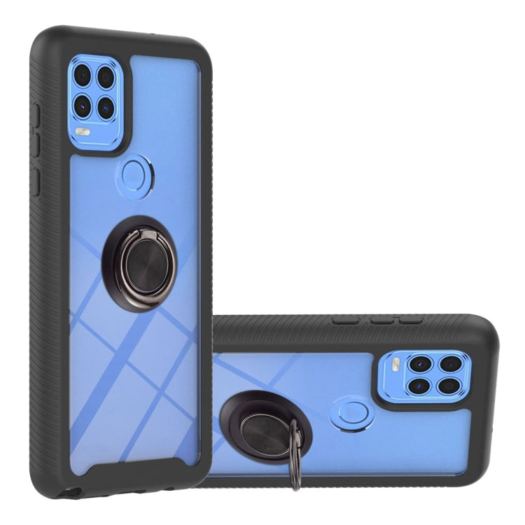 For Motorola Moto G Stylus 2021 5G Starry Sky Solid Color Series Shockproof PC + TPU Protective Case with Ring Holder & Magnetic Function