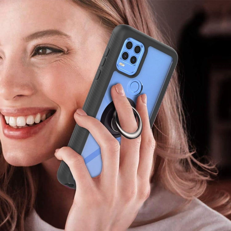For Motorola Moto G Stylus 2021 5G Starry Sky Solid Color Series Shockproof PC + TPU Protective Case with Ring Holder & Magnetic Function