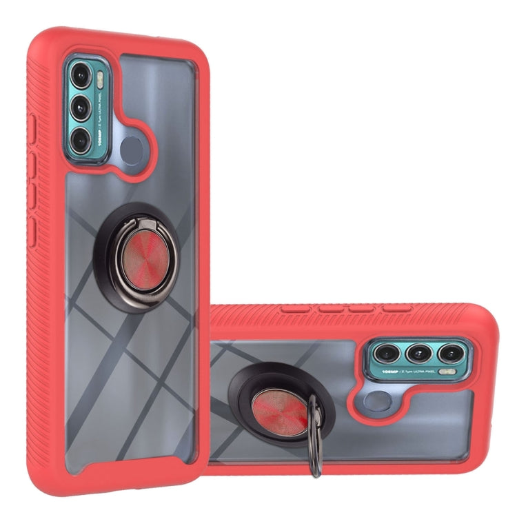For Motorola Moto G60 Starry Sky Solid Color Series Shockproof PC + TPU Protective Case with Ring Holder & Magnetic Function