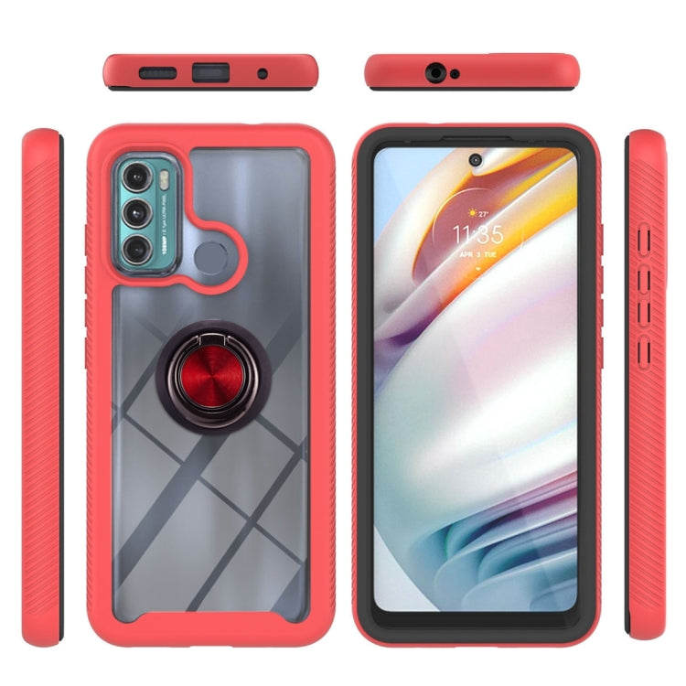 For Motorola Moto G60 Starry Sky Solid Color Series Shockproof PC + TPU Protective Case with Ring Holder & Magnetic Function