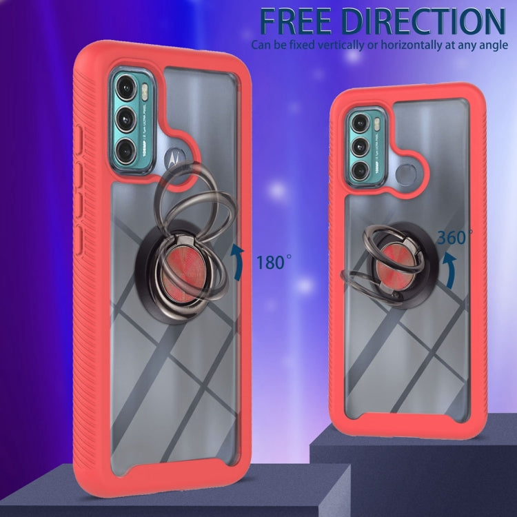 For Motorola Moto G60 Starry Sky Solid Color Series Shockproof PC + TPU Protective Case with Ring Holder & Magnetic Function