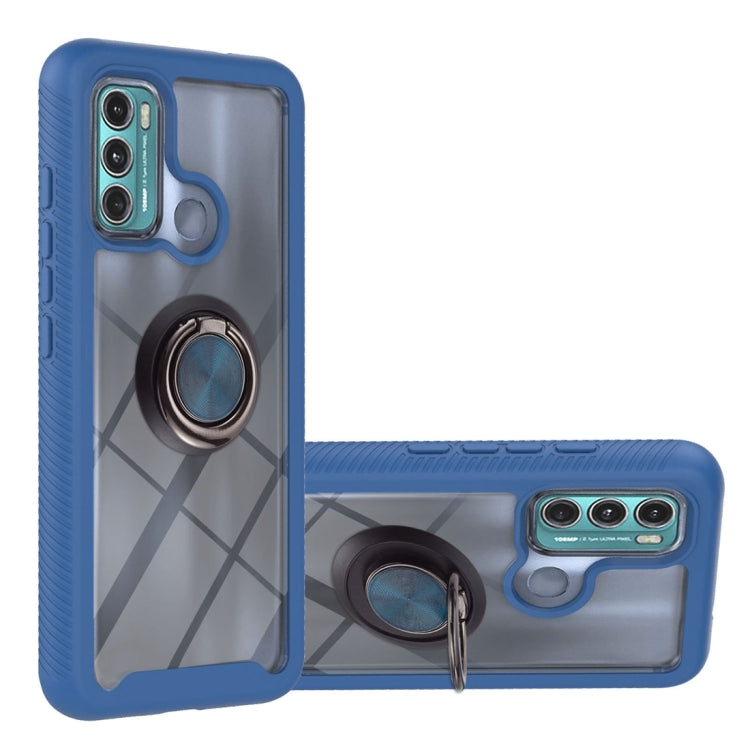 For Motorola Moto G60 Starry Sky Solid Color Series Shockproof PC + TPU Protective Case with Ring Holder & Magnetic Function