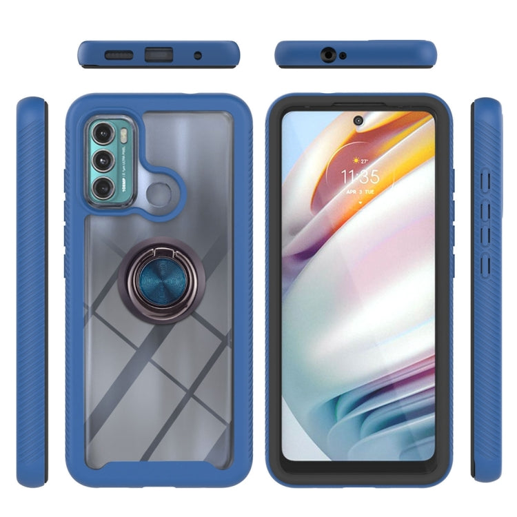 For Motorola Moto G60 Starry Sky Solid Color Series Shockproof PC + TPU Protective Case with Ring Holder & Magnetic Function
