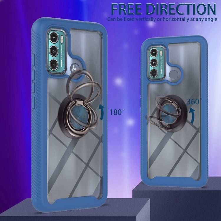 For Motorola Moto G60 Starry Sky Solid Color Series Shockproof PC + TPU Protective Case with Ring Holder & Magnetic Function