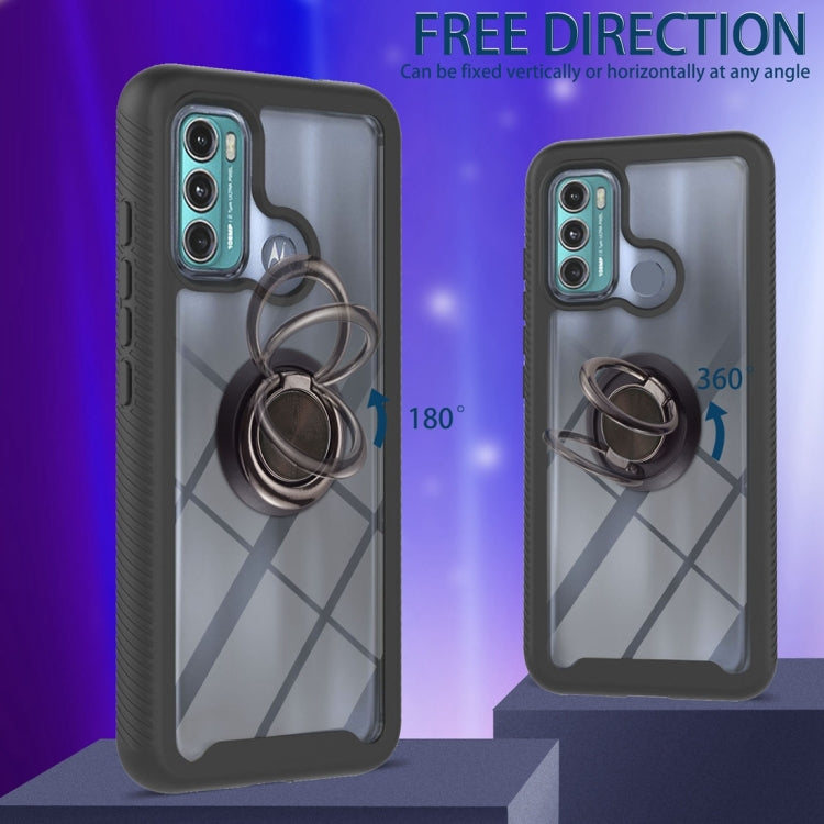 For Motorola Moto G60 Starry Sky Solid Color Series Shockproof PC + TPU Protective Case with Ring Holder & Magnetic Function