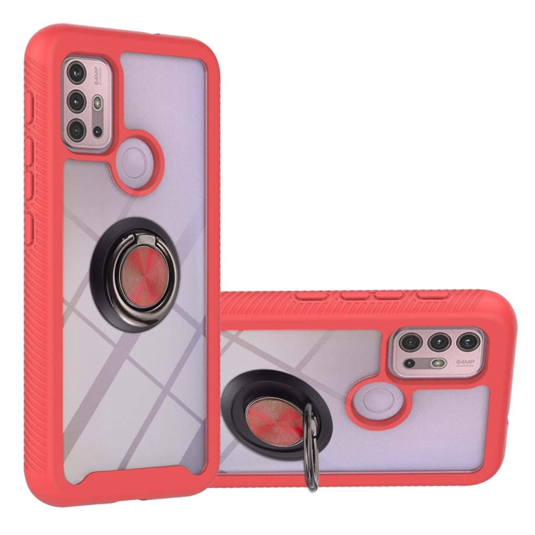 For Motorola Moto E7 Power Starry Sky Solid Color Series Shockproof PC + TPU Protective Case with Ring Holder & Magnetic Function
