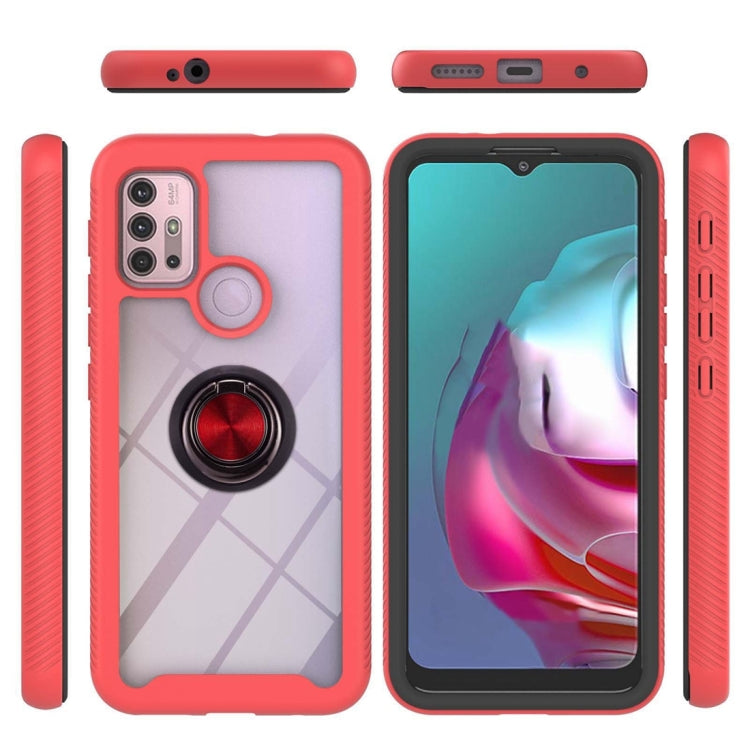 For Motorola Moto E7 Power Starry Sky Solid Color Series Shockproof PC + TPU Protective Case with Ring Holder & Magnetic Function