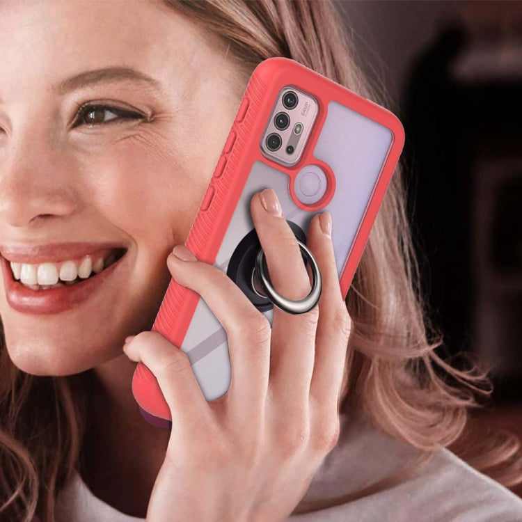 For Motorola Moto E7 Power Starry Sky Solid Color Series Shockproof PC + TPU Protective Case with Ring Holder & Magnetic Function