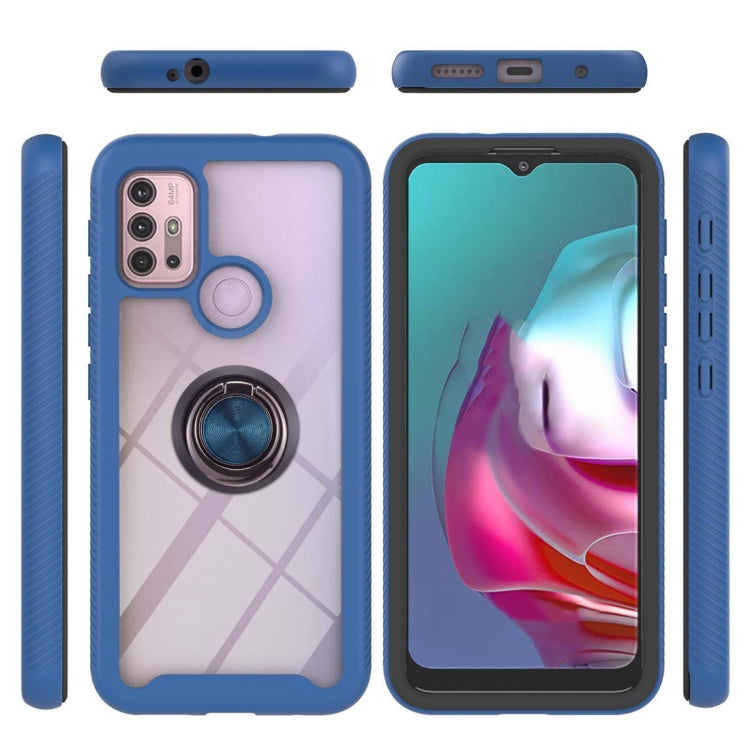 For Motorola Moto E7 Power Starry Sky Solid Color Series Shockproof PC + TPU Protective Case with Ring Holder & Magnetic Function