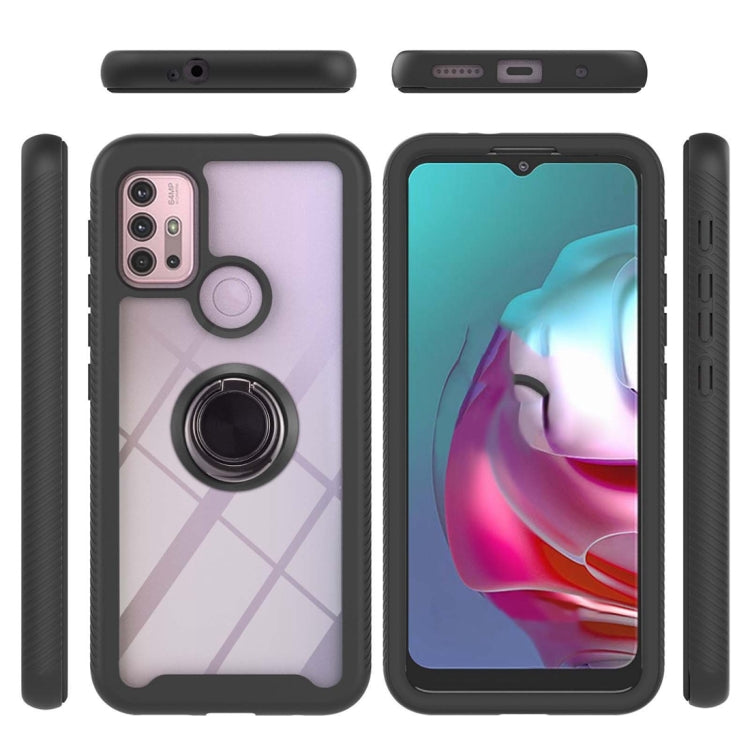 For Motorola Moto E7 Power Starry Sky Solid Color Series Shockproof PC + TPU Protective Case with Ring Holder & Magnetic Function