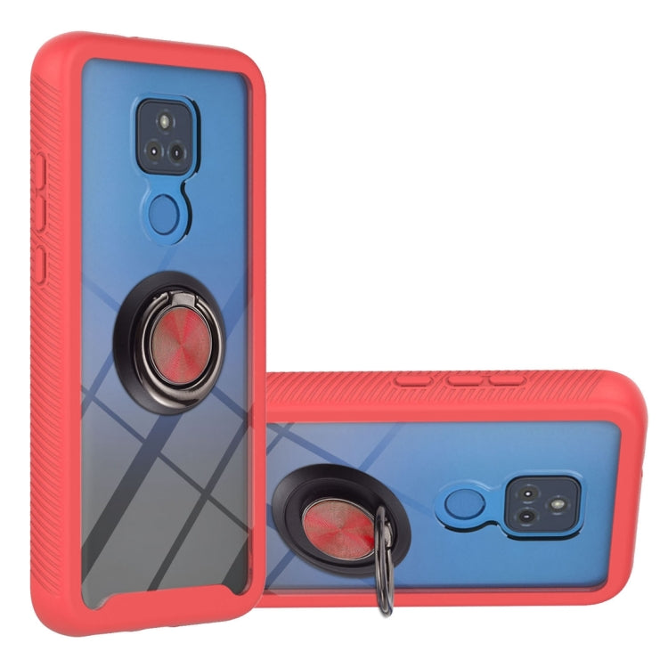 For Motorola Moto G Play 2021 Starry Sky Solid Color Series Shockproof PC + TPU Protective Case with Ring Holder & Magnetic Function