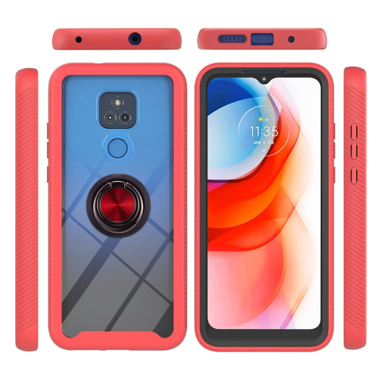 For Motorola Moto G Play 2021 Starry Sky Solid Color Series Shockproof PC + TPU Protective Case with Ring Holder & Magnetic Function