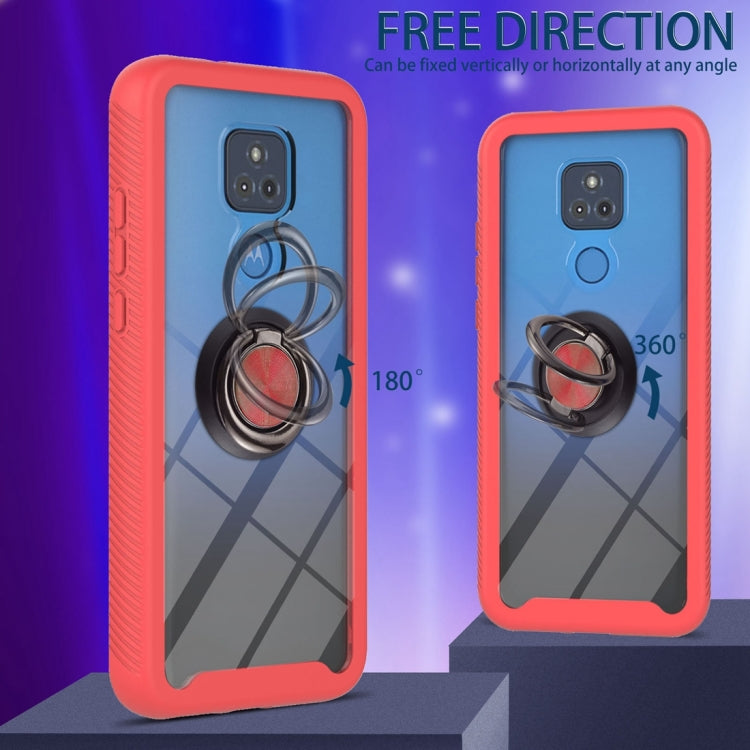 For Motorola Moto G Play 2021 Starry Sky Solid Color Series Shockproof PC + TPU Protective Case with Ring Holder & Magnetic Function