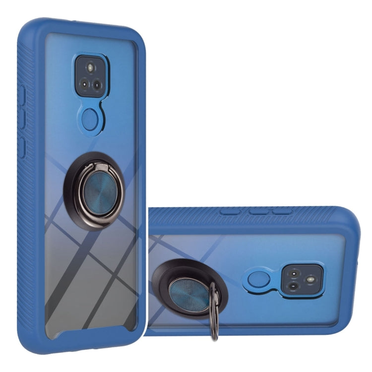For Motorola Moto G Play 2021 Starry Sky Solid Color Series Shockproof PC + TPU Protective Case with Ring Holder & Magnetic Function