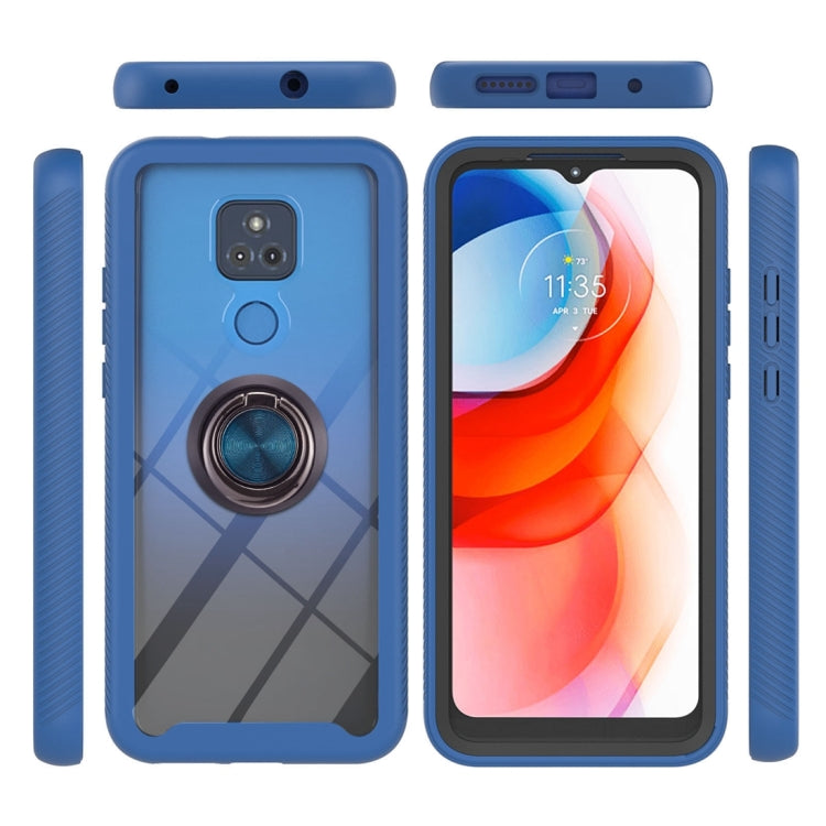 For Motorola Moto G Play 2021 Starry Sky Solid Color Series Shockproof PC + TPU Protective Case with Ring Holder & Magnetic Function
