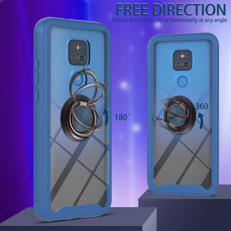 For Motorola Moto G Play 2021 Starry Sky Solid Color Series Shockproof PC + TPU Protective Case with Ring Holder & Magnetic Function