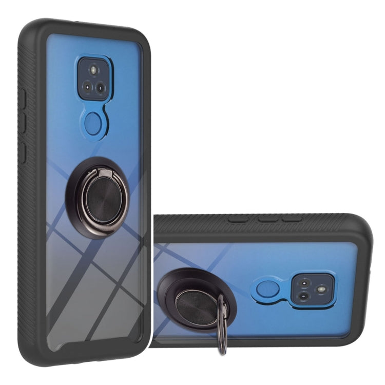 For Motorola Moto G Play 2021 Starry Sky Solid Color Series Shockproof PC + TPU Protective Case with Ring Holder & Magnetic Function